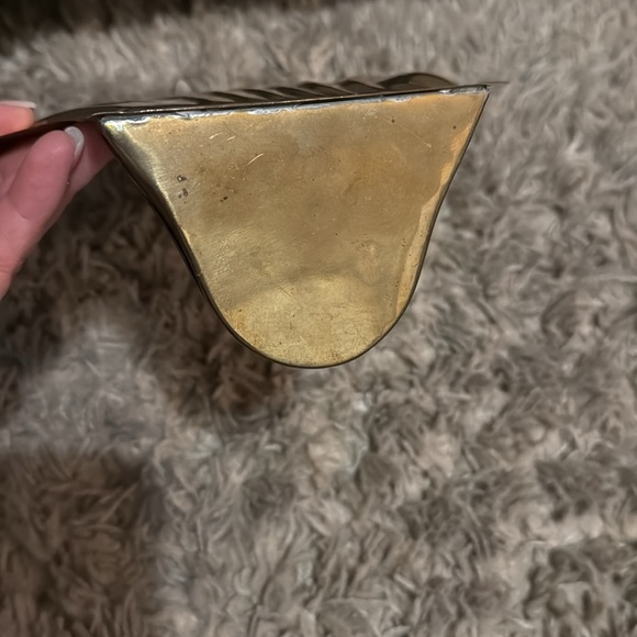 Vtg Solid Brass Clam Shell Candle Holder Wall Sconce - Picture 6 of 6